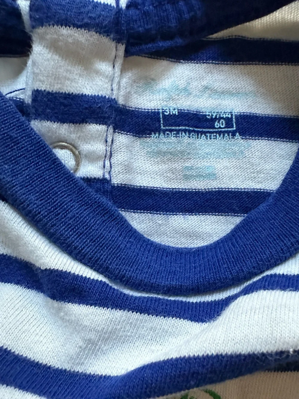 Ralph Lauren Navy & White Striped Bear Graphic Short Sleeve Romper